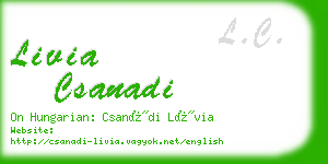 livia csanadi business card